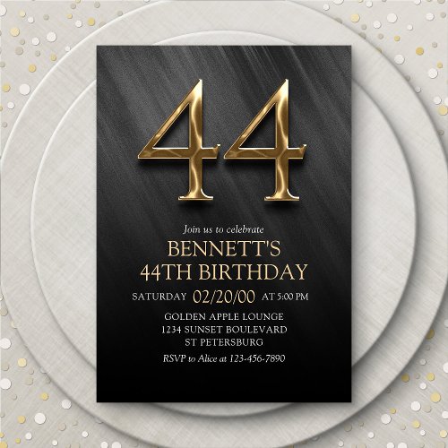44th Birthday Invitation