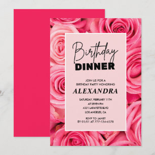 44th birthday invitations Birthday dinner Floral