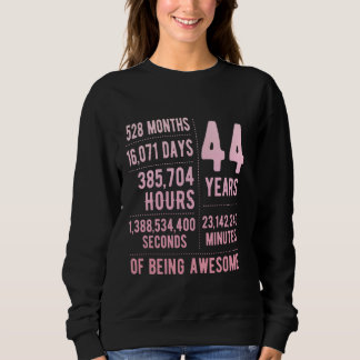 44th Birthday Men Women Funny 44 Years Old Sweatshirt