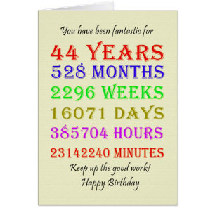 44th Birthday Milestones Cards