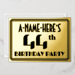 [ Thumbnail: 44th Birthday Party: Art Deco Look “44” and Name Invitation ]