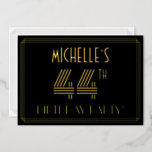 [ Thumbnail: 44th Birthday Party — Art Deco Style “44” + Name Invitation ]