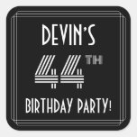 [ Thumbnail: 44th Birthday Party: Art Deco Style & Custom Name Sticker ]