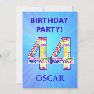 44th Birthday Party Invitation Add a Name