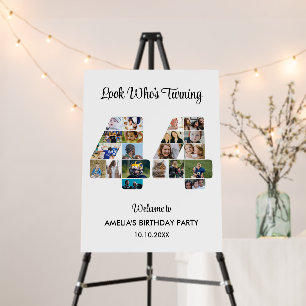 44th Birthday Party Number 44 Photo Collage Foam Board
