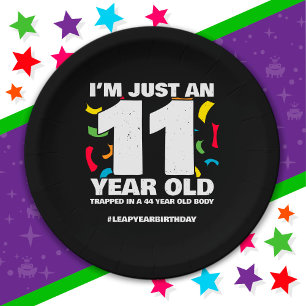 44th Birthday Party Trapped Leap Year Day Feb 29th Paper Plates