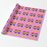 [ Thumbnail: 44th Birthday: Pink Stripes & Hearts, Rainbow # 44 Wrapping Paper ]