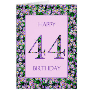 44th Birthday Purple Daisies Cards