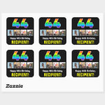 [ Thumbnail: 44th Birthday: Rainbow “44”; Custom Photos & Name Sticker ]