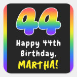 [ Thumbnail: 44th Birthday: Rainbow Spectrum # 44, Custom Name Sticker ]