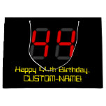 [ Thumbnail: 44th Birthday: Red Digital Clock Style "44" + Name Gift Bag ]