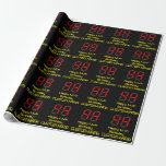 [ Thumbnail: 44th Birthday: Red Digital Clock Style "44" + Name Wrapping Paper ]