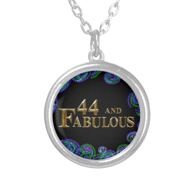 44th Birthday  Silver Plated Necklace (Front)
