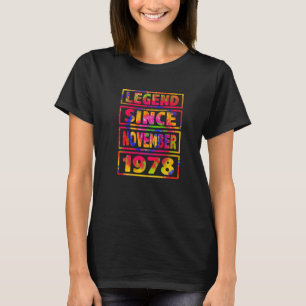 44th Birthday Tie Dye Decoration Legend Since Nove T-Shirt