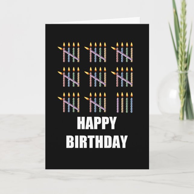 44th Birthday with Candles Card (Front)