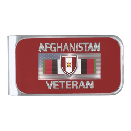 44th Medical Brigade Afghanistan Veteran Silver Finish Money Clip