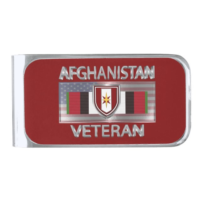 44th Medical Brigade Afghanistan Veteran Silver Finish Money Clip (Front)