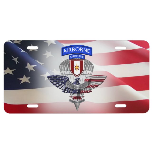 44th Medical Brigade Airborne Tab Shield License Plate (Front)