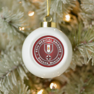 44th Medical Brigade Ceramic Ball Christmas Ornament