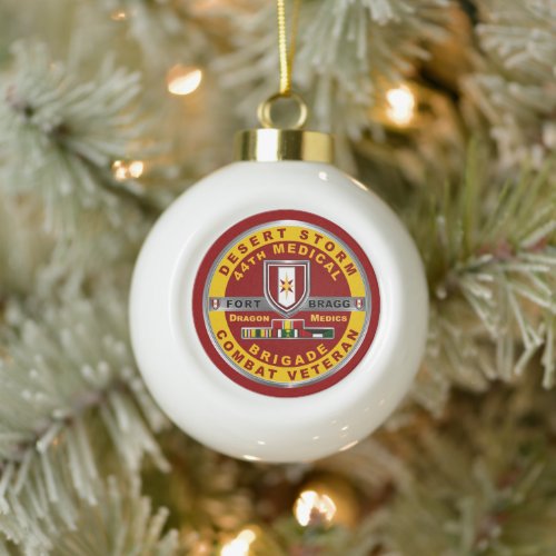 44th Medical Brigade Desert Storm Veteran Ceramic Ball Christmas Ornament
