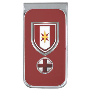 44th Medical Brigade Dragon Medics Silver Finish Money Clip