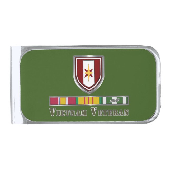 44th Medical Brigade Vietnam Veteran Silver Finish Money Clip (Front)