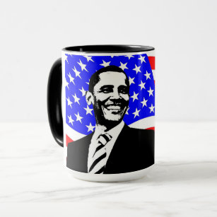 44th President, Barack Obama and Flag Coffee Mug