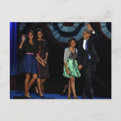 44th USA Presidential Family Postcard_2012 Re_Elec Postcard