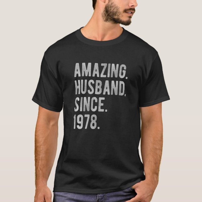 44th Wedding Aniversary For Him  Amazing Husband S T-Shirt (Front)