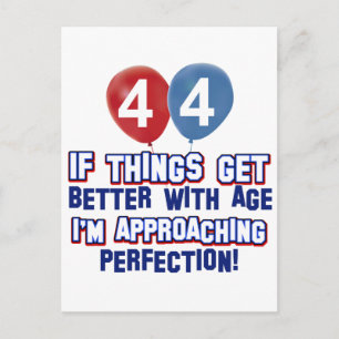 44th year old birthday design postcard