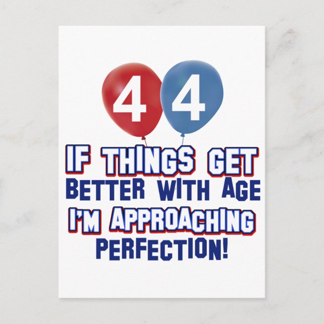 44th year old birthday design postcard (Front)