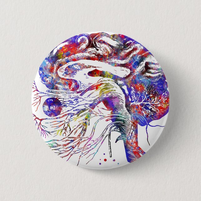 4522bBrain cranial nerves, brain cranial nerves Button (Front)