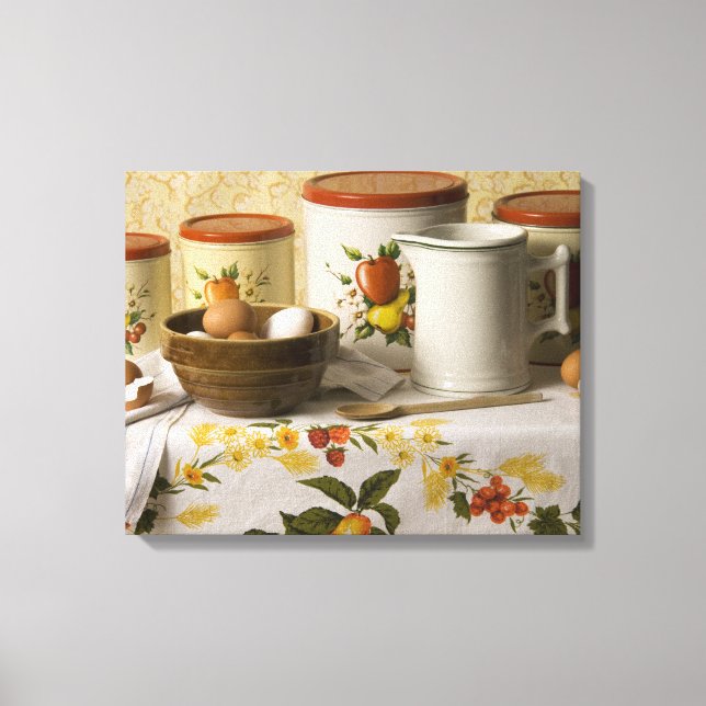 4549 Bowl Pitcher & Cannisters Still Life Canvas Print (Front)