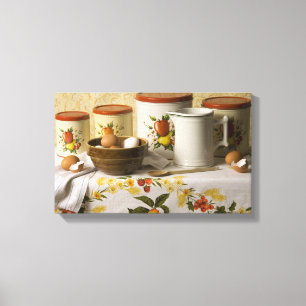 4549 Bowl Pitcher & Cannisters Still Life Canvas Print