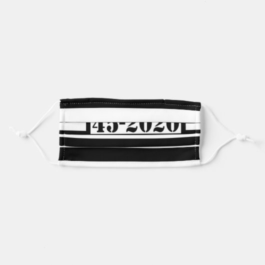 45 2020 Prison Stripes Adult Cloth Face Mask (Front, Folded)