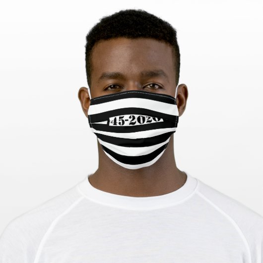 45 2020 Prison Stripes Adult Cloth Face Mask (Worn)