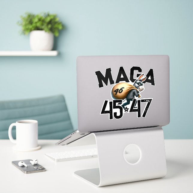 45 | 46 STOLEN | 47 Trump 2024 Sticker (Laptop On Desk)
