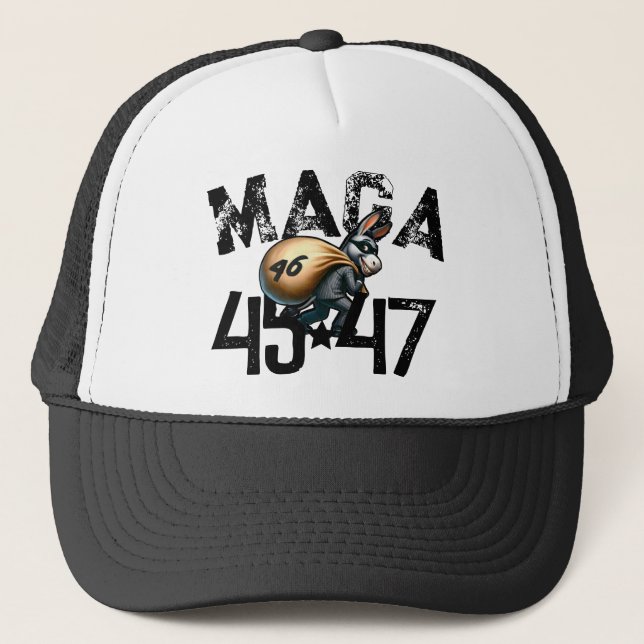 45 | 46 STOLEN | 47 Trump 2024 Trucker Hat (Front)