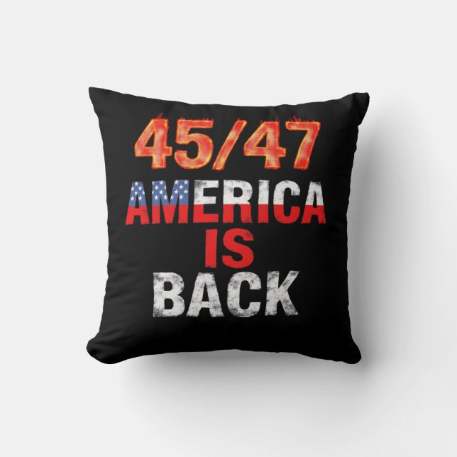 45/47 America is Back Show Your American Pride Throw Pillow (Front)