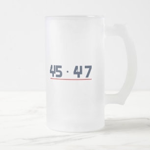 45 47 Classics Navy Red Two-Sided Frosted Glass Beer Mug