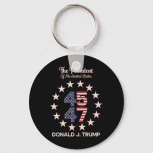45 47 Donald Trump 2024 American Flag (on Byck)  Keychain