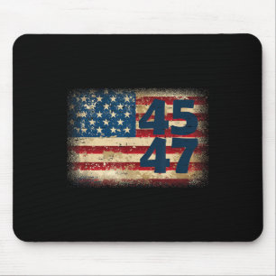 45 47 Donald Trump 2025 American Flag  Mouse Pad