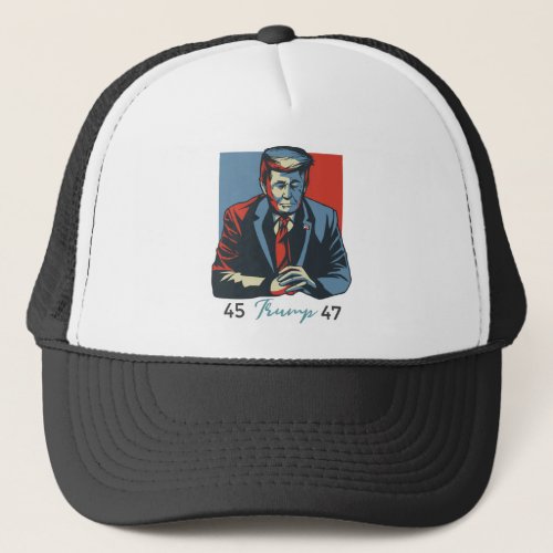 45 47 Donald Trump Anguish 2024 President Retro Trucker Hat