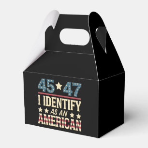 45 47 I Identify As An American Flag Trump Vintage Favor Boxes