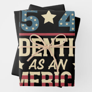 45 47 I Identify As An American Flag Trump Vintage Wrapping Paper Sheets