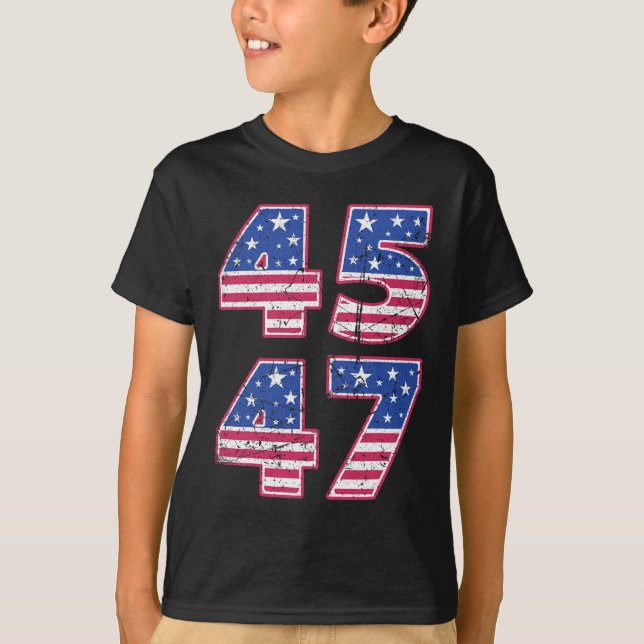 45 47 Patriotic President Trump Twice In A Lifetim T-Shirt (Front)
