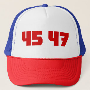 45 47 Trucker Cap With Crimson Lettering