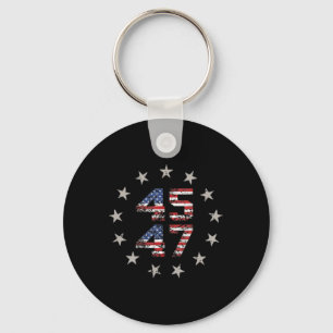 45 47 Trump 2024 American Flag (on Back) 1  Keychain