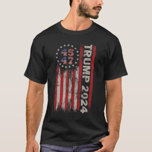 45 47 Trump 2024 American Flag T-Shirt