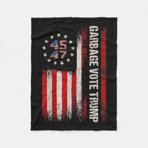 45 47 Trump 2024 Election American Flag Garbage Vo Fleece Blanket